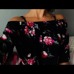 off shoulder floral top